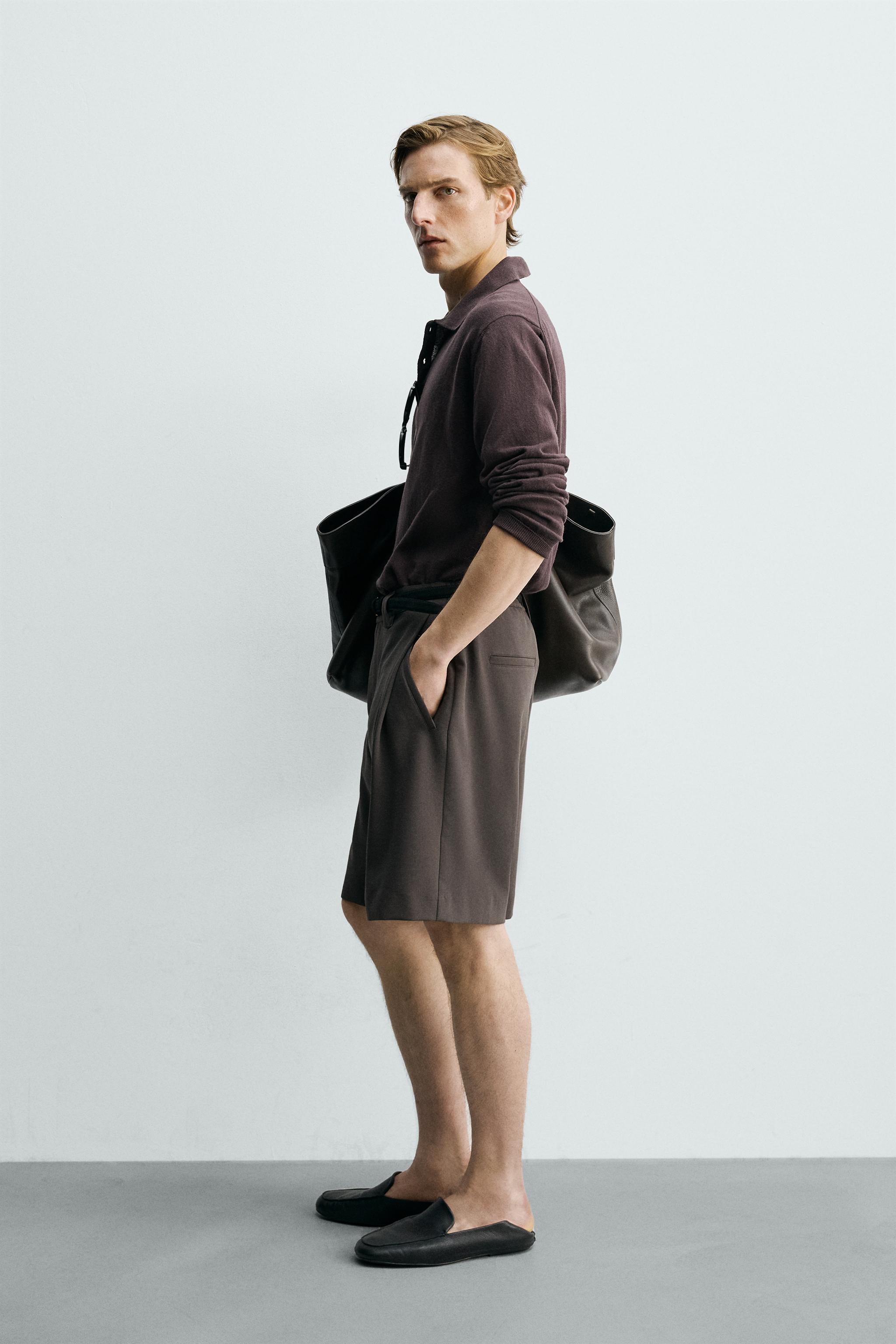 BERMUDA RELAXED FIT PLIS LATÉRAUX